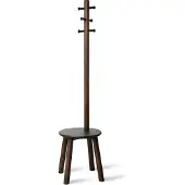 Umbra Pillar Kapstok met Kruk - Zwart/Walnoot