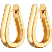 Elli Dames Oorbellen Oval Messing