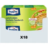 Toppits 18x Lunchzakjes Hersluitbaar 1 Liter 50 Stuks