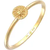 Elli - Ring - Dames Stapel Bloem boho hippie in 925 Sterling Zilver Verguld - Dames