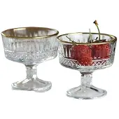 Pasabahce ijscoupe Elysia - gouden rand - goud - set van 2, 98 mm, 250 ml