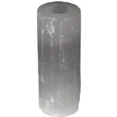 Ancient Wisdom - Kandelaar - cilindervormige kaarsenhouder seleniet 20 cm - kaarsenstandaard - interieur - sfeerverlichting - huisaccessoire - waxinelichtje
