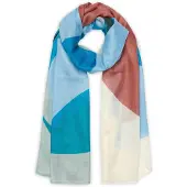 Noolur Sjaal blauw / bruin / groen / wit