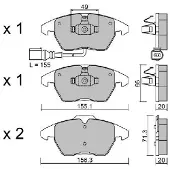 AISIN BPVW-1022 Remblokken
