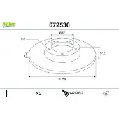 Valeo 672530 Remschijf