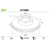 Valeo 673005 Remschijf