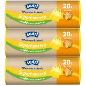 Swirl 3x Pedaalemmerzakken Geparfumeerd Met Handvat 20l 25 Stuks