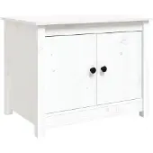 vidaXL Salontafel, wit, 71x49x55 cm, massief grenenhout