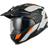 NEXX X.Lifecountry Terra, opklapbare helm ,Mat Zwart/Wit/Oranje ,S
