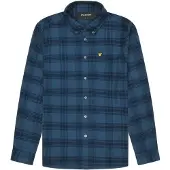 Lyle & Scott Mannen Tonale Ruit Flannel Overhemd in Marineblauw