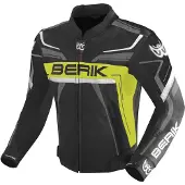 Berik Absolute Race Zwart Neon Geel Antraciet Leren Motorjas Maat 54