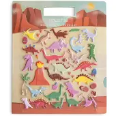 Mushie Herbruikbare Stickerboek Set (Dino) | 100+ Verwijderbare Puffy Stickers | Knutselactiviteit voor Kinderen | Leeftijd 3+