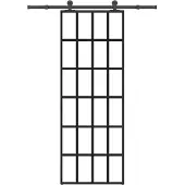 vidaXL Schuifdeur met beslag 76x205 cm ESG-glas en aluminium