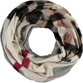 Fraas Sjaal Cashmink Scarf with Plaid Cream-White Wit Veelkleurig