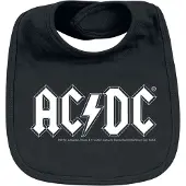 AC/DC Slabbetje - Metal-Kids - Logo - voor Kinderen - zwart - Maat Standard