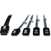 Inter-Tech - Câble SATA / SAS - Serial ATA 150/300/600 - crossover - 4i Mini MultiLane 36 broches pour SATA - 65 cm - noir