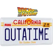 Doctor Collector Back To The Future OUTATIME Licence Plate