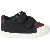 Vertbaudet Textielen sneakers met klittenband voor baby blauw, geruit