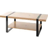 Haku salontafel, licht eikenhout, zwart - metaal, spaanplaat, afmetingen: 120x45x60 cm