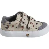 Vertbaudet Canvast babysneakers met klittenband beige, bedrukt