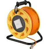 Goobay 58934 Mobiel RJ45 netwerkkabel, 50 meter - hoogwaardig, afgeschermd, halogeenvrij CAT 7A S/FTP (1200MHz) installatiekabel op een stevige kabelhaspel