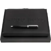 HUGO BOSS Schrijfmappen Label Writing Set Black Zwart