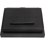 HUGO BOSS Schrijfmappen Label Writing Set Black Zwart