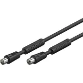 Alcasa electronik Antennekabel met mantelstroomfilter, dubbele afscherming, zwart, 10m, (Antennekabel), Antennekabel