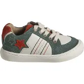 Vertbaudet Leren babysneakers met veters en rits ecru