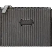Fossil Leer portemonnee Andrew Zip Card Case Lead Gray grijs
