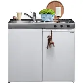 Stengel Küchen EASYLINE ME100 (kk+kpl rechts) vrijstaand minikeuken wit zuinig energieklasse A+ | .