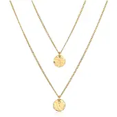 Elli tweerijige ketting van 925 sterling zilver, verguld