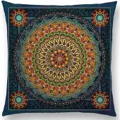 Cusco Mandala kussenhoes 45x45 cm - Fluweelzacht - DUBBELZIJDIG BEDRUKT - Blauw