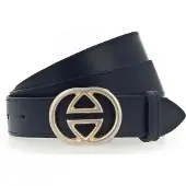 Vanzetti Leren Riem Leather Buckel Belt W95 Marine Donkerblauw