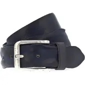 Vanzetti Leren Riem Denim Love 40mm Full Leather Belt W80 Marine Blauw