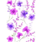 Crearreda Muursticker Flowers Dames Vinyl Paars/roze 12-delig