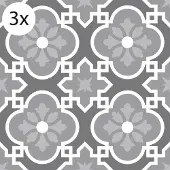 Crearreda – Vloertegelstickers – Cementine Grijs – Zelfklevende Tegelstickers – 40 x 40 cm (3x)