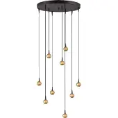 Masterlight 9-lichts hanglamp Talana zwart met goud Ø 50cm DTW