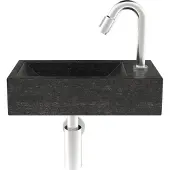 Boss & Wessing Fonteinset compleet | hardsteen | hiroko 40x23x11 cm | rechts | chroom