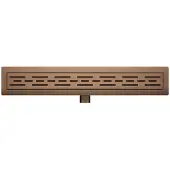 Wiesbaden Douchegoot met flens en rooster 80 x 7 cm geborsteld brons koper