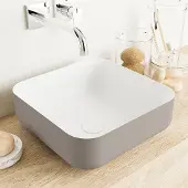 Mondiaz BINX Waskom solid surface 36cm kleur Smoke / Talc