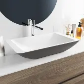 Mondiaz topi waskom solid surface 60 cm kleur darkgrey /talc
