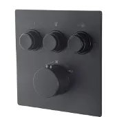 Boss & Wessing Afbouwdeel inbouwthermostaat bws caral klik pro 3-weg mat zwart op=op