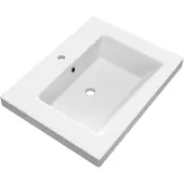 Brauer Solar Medium Meubelwastafel 60x46cm Mineraalmarmer - 1 Kraangat - Mat Wit - 8720359366238 - Rechthoekig - Wastafels, Meubelwastafels