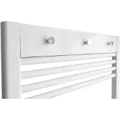 Sanicare Handdoekhouder paneel 52x9x3 cm wit met 3 chromen handdoekknoppen