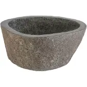 Boss & Wessing Waskom bws stone ovaal 35x15x3 cm riviersteen grijs