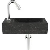 Boss & Wessing Fonteinset compleet | hardsteen | hiroko 40x23x11 cm | links | chroom