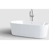 Clou inbe vrijstaand ligbad ovaal 178x80x56 cm acryl wit met overloop wit