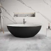 Ideavit Ligbad vrijstaand solidellipse 180x88x55 cm solid surface mat zwart