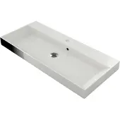 Gliss Design Wastafel lako 140 cm 2 kraangaten glans wit
